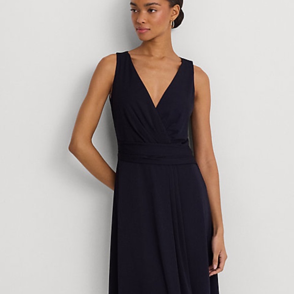 Ralph Lauren Surplice Dress in Navy - NWT - size 12 - Picture 1 of 3